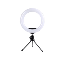 LUZ DE MAQUILLAJE ARO 6" CON TRPODE DE MESA