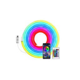 TIRA DE NEN FLEXIBLE RGB CON CONTROL REMOTO Y APP