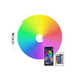 TIRA DE NEN FLEXIBLE RGB CON CONTROL REMOTO Y APP