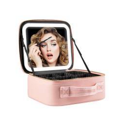 ESTUCHE DE MAQUILLAJE PROFESIONAL CON ESPEJO Y LUZ