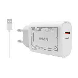CARGADOR USB Y TIPO C CARGA RAPIDA CON CABLE TREQA