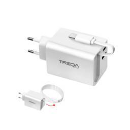 CARGADOR USB Y TIPO C CARGA RAPIDA 2.1A CON CABLE