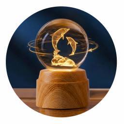 L�MPARA ESFERA DE CRISTAL ROTATIVA 8 CM