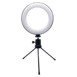 LUZ DE MAQUILLAJE ARO 6" CON TR�PODE DE MESA
