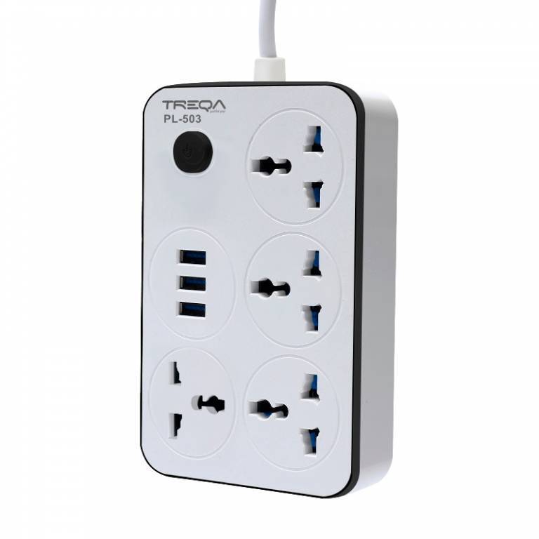 ADAPTADOR UNIVERSAL 3 USB + 4 CONECTORES 220V.